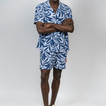 drt Sky Blue Palm Terry Shirt model front