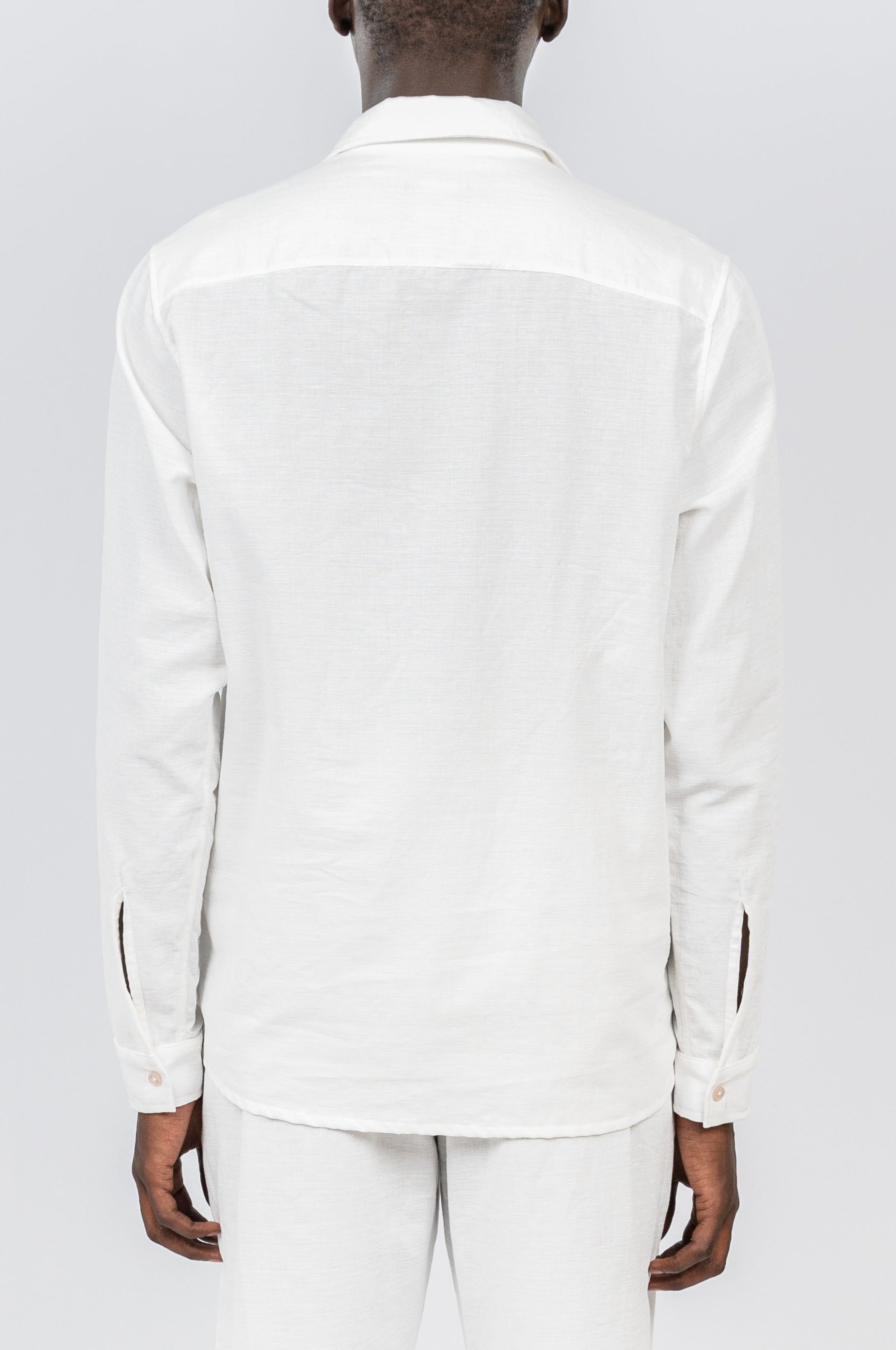 drt_Flow_Linen_S/s_Button_Down_white_shirt_back