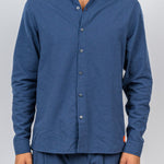 drt_Flow_Linen_S/s_Button_Down_blue_shirt_front